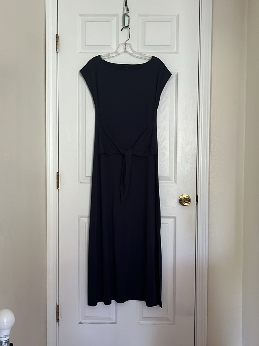 J. Crew Navy Blue Tie-Front Maxi Dress